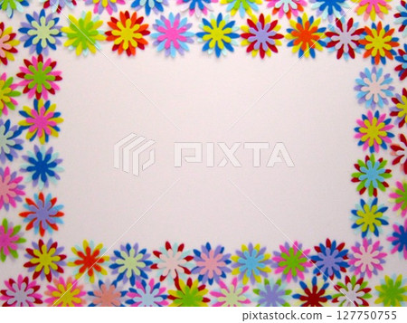 Colorful craft cut flower background horizontal Colorful craft cut flower background horizontal 127750755
