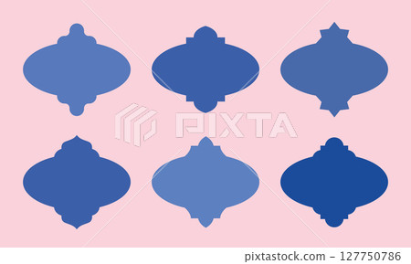 Minimal oval shape simple labels tag frames. Elegant retro design for gift, wrapping, tags, stickers. Die-cutting flat paper craft, scrapbooking. 127750786