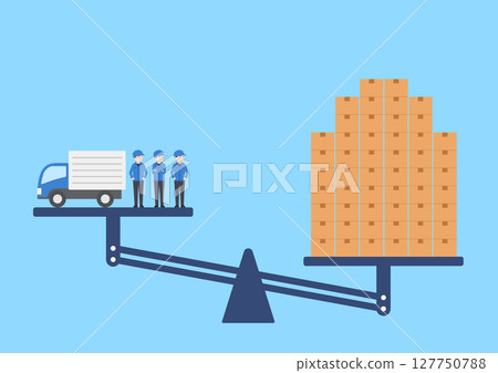 物流業因配送量過大而面臨勞動力短缺的形象 127750788