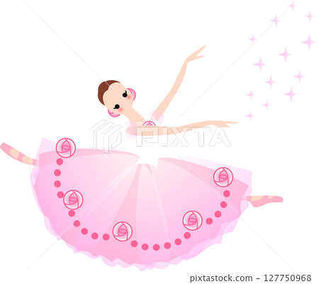 芭蕾舞女演員穿著粉紅色服裝跳芭蕾舞 芭蕾舞女演員穿著粉紅色服裝跳芭蕾舞 127750968