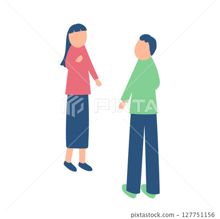 易於使用的男性和女性插圖 127751156