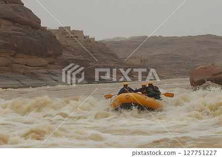 Braving the Rapids: Whitewater Rafting Adventure Through Rugged Landscapes 127751227