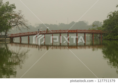 The Huc Bridge on Hoan Kiem Lake. 127751379