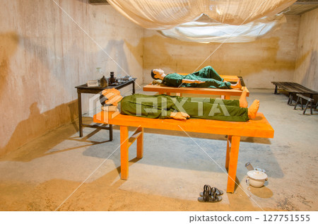 Dummies simulating two North Vietnamese soldiers. Dummies simulating two North Vietnamese soldiers. 127751555