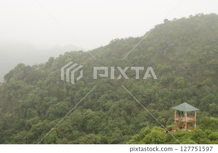 Observation tower over the rainforest. Observation tower over the rainforest. 127751597