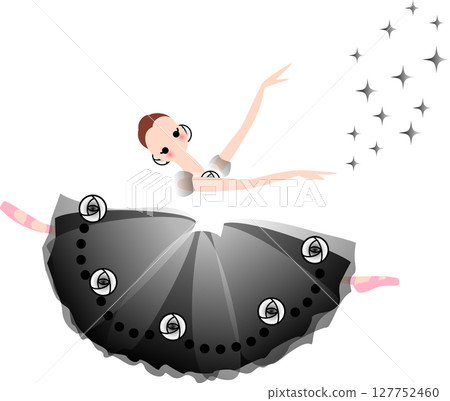 芭蕾舞女演員身著黑色服裝跳芭蕾舞 芭蕾舞女演員身著黑色服裝跳芭蕾舞 127752460