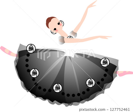 Ballerina dancing ballet in black costume Ballerina dancing ballet in black costume 127752461