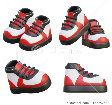 Cartoon Style Shoes sneakers 3D Icon 127752488