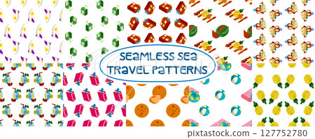 Summer Seamless Sea Pattern Pack Summer Seamless Sea Pattern Pack 127752780
