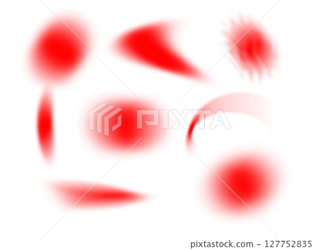 Abstract blurred element with vivid red gradient. Grainy translucent form with airy white flow, Abstract blurred element with vivid red gradient. Grainy translucent form with airy white flow, 127752835
