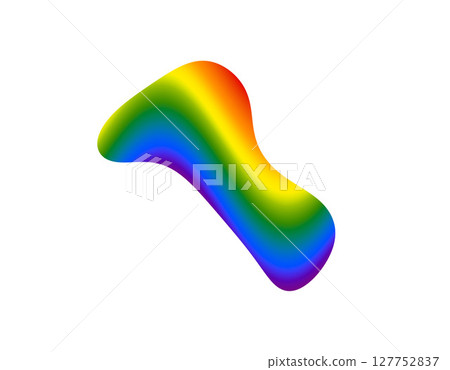 Abstract organic blob with colorful curved flow and dynamic freeform shape. Smooth gradient pattern 127752837