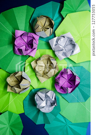 Origami lotus flower Origami lotus flower 127753055
