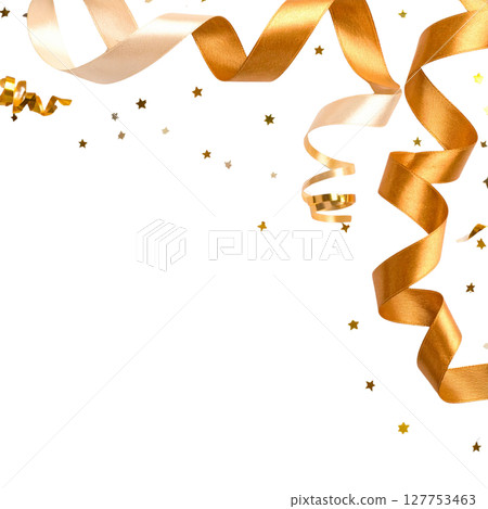 Colorful celebration confetti splash design on a white background 127753463