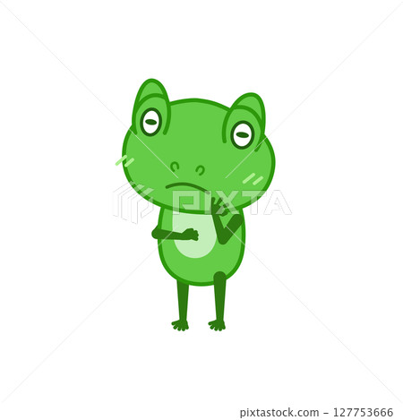 Frog illustration (green, thinking) 127753666
