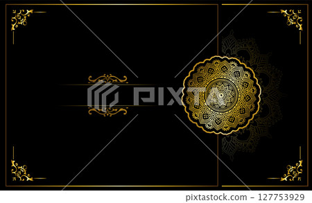 luxury gold invitation card with mandala ornament background 127753929