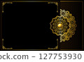 vintage frame invitation card design with mandala ornament 127753930