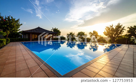 Villa swimming pool (AI-generated image) 127753953