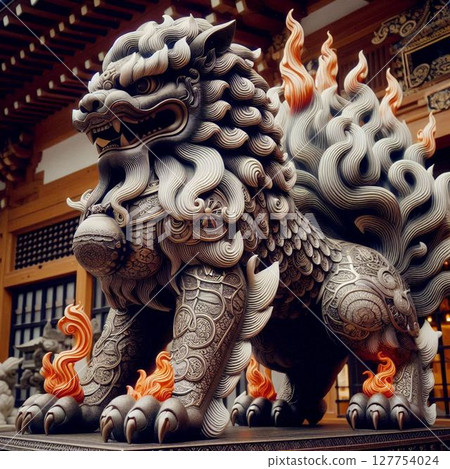 神秘的守護獅插畫 127754024