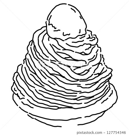 Simple line drawing illustration of Mont Blanc 127754346