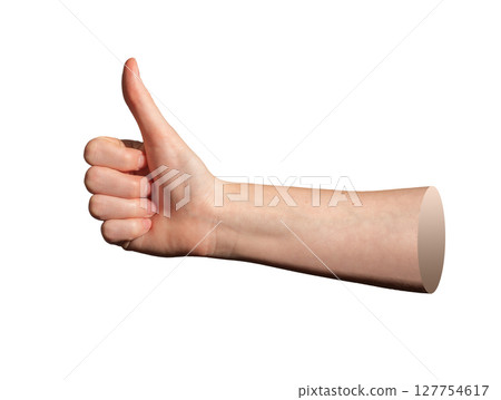 Thumb up hand gesture in approval position, showing consent, support, agreement, and validation. Thumb up hand gesture in approval position, showing consent, support, agreement, and validation. 127754617