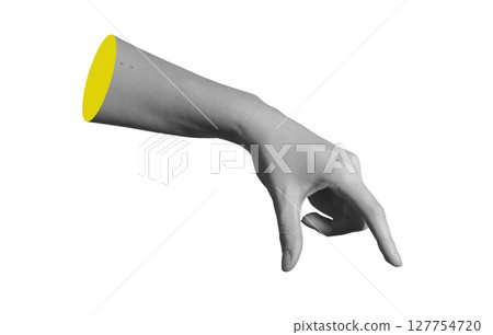 Hand holding pose close up with fingers pinching and thumb gripping in precise motion. Side view of Hand holding pose close up with fingers pinching and thumb gripping in precise motion. Side view of 127754720