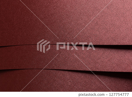 Paper background closeup. Red and marsala metallic sheets with geometric overlap, shiny gloss, Paper background closeup. Red and marsala metallic sheets with geometric overlap, shiny gloss, 127754777