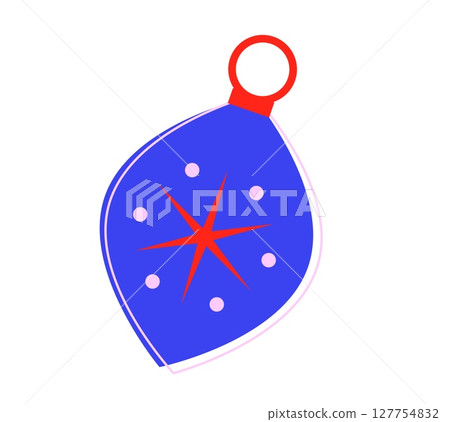Christmas bauble ornament, blue and elegant, symbolizing festive holiday celebration. Bright and Christmas bauble ornament, blue and elegant, symbolizing festive holiday celebration. Bright and 127754832