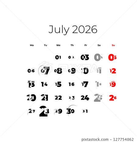 July 2026 calendar July 2026 calendar 127754862