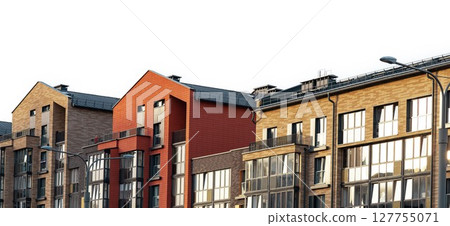 Modern city building with contemporary architecture. Urban cityscape with clean lines, beautiful 127755071
