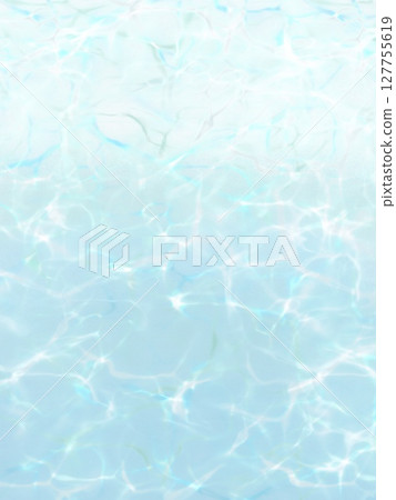 透明藍色水面的手繪插圖 127755619