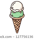 Lime and Coconut Swirl Ice Cream Cone Delight 127756136
