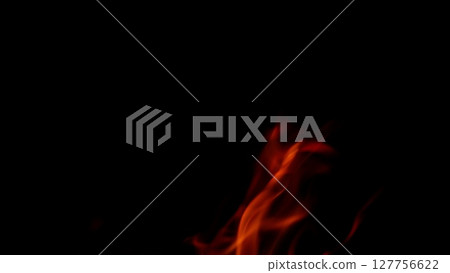 Dynamic and Mesmerizing Fire Flames Dance Elegantly Against a Dark Background Setting 127756622