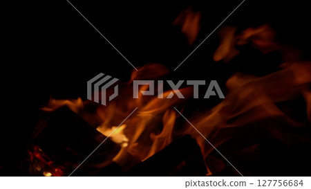 Captivating Flames A CloseUp of the Mesmerizing Dance of Flickering Fire and Embers Captivating Flames A CloseUp of the Mesmerizing Dance of Flickering Fire and Embers 127756684