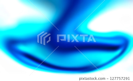 厚厚的藍色液體擴散並沉入白色背景的抽象紋理 127757291