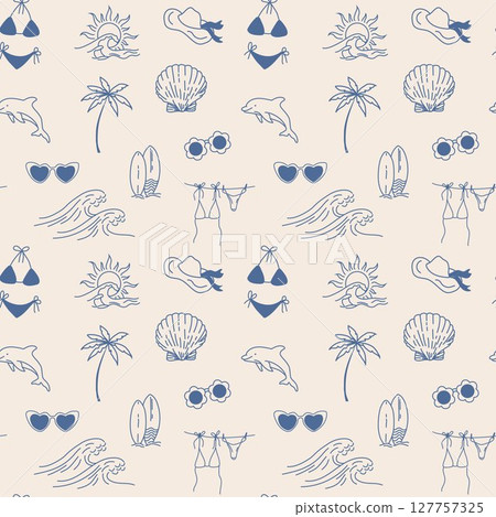 seamless, pattern, summer 127757325