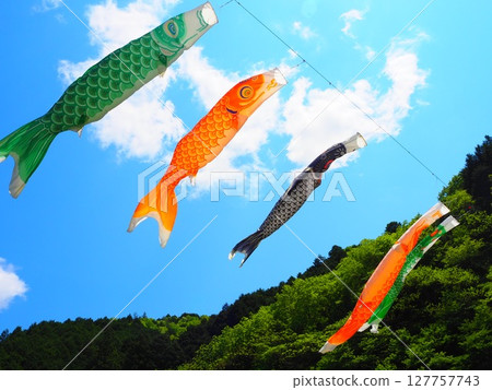 鯉魚stream在藍藍的天空中游泳 127757743
