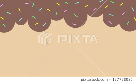巧克力和甜甜圈的色彩和流行背景 127758085