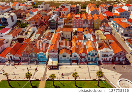 Costa Nova, Aveiro, Portugal: colorful striped houses called Palheiros 127758516