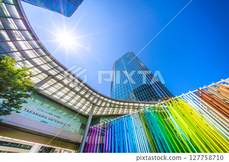 Tokyo cityscape, Japan, June 22nd. View of Takanawa Gateway City in front of Takanawa Gateway Station (2025) 127758710