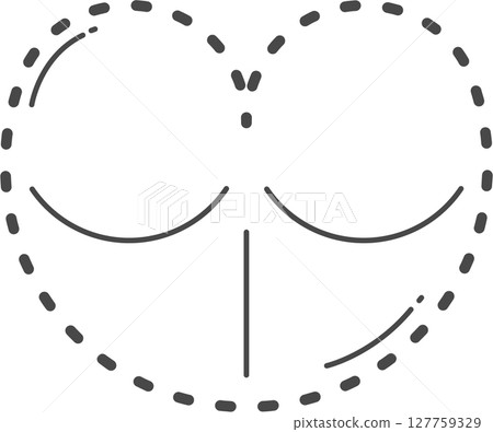 Heart illustration. Dotted line. Heart illustration. Dotted line. 127759329
