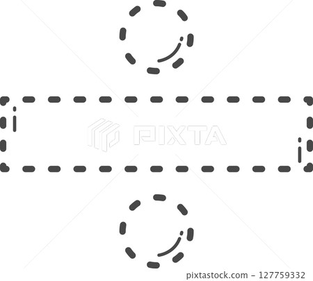 Division sign illustration. Dotted line. 127759332