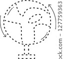 Classroom accessory. Dotted line of globe. 127759363