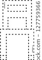Classroom accessory. Dotted line of chair. 127759366