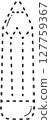 Classroom accessory. Dotted line of pencil. 127759367