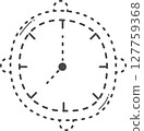 Classroom accessory. Dotted line of clock. 127759368