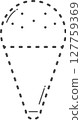 Dotted line of ice cream. 127759369