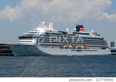 The new passenger ship Asuka III, docked at Osanbashi Pier in Yokohama Port before the start of its commercial voyage The new passenger ship Asuka III, docked at Osanbashi Pier in Yokohama Port before the start of its commercial voyage 127759930