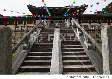 Bulguksa Buddhist temple, UNESCO World Heritage Site in Gyeongju, South Korea Bulguksa Buddhist temple, UNESCO World Heritage Site in Gyeongju, South Korea 127760141