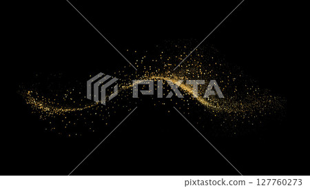 Vector Abstract Shiny Gold Glitter design element. For New Year, Merry Christmas, Birthday and Wedding greeting card and invitation. Luxury Background design 127760273