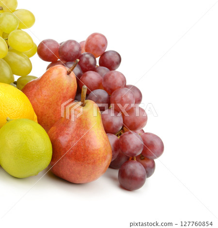 fresh ripe fruits isolated on white background. fresh ripe fruits isolated on white background. 127760854